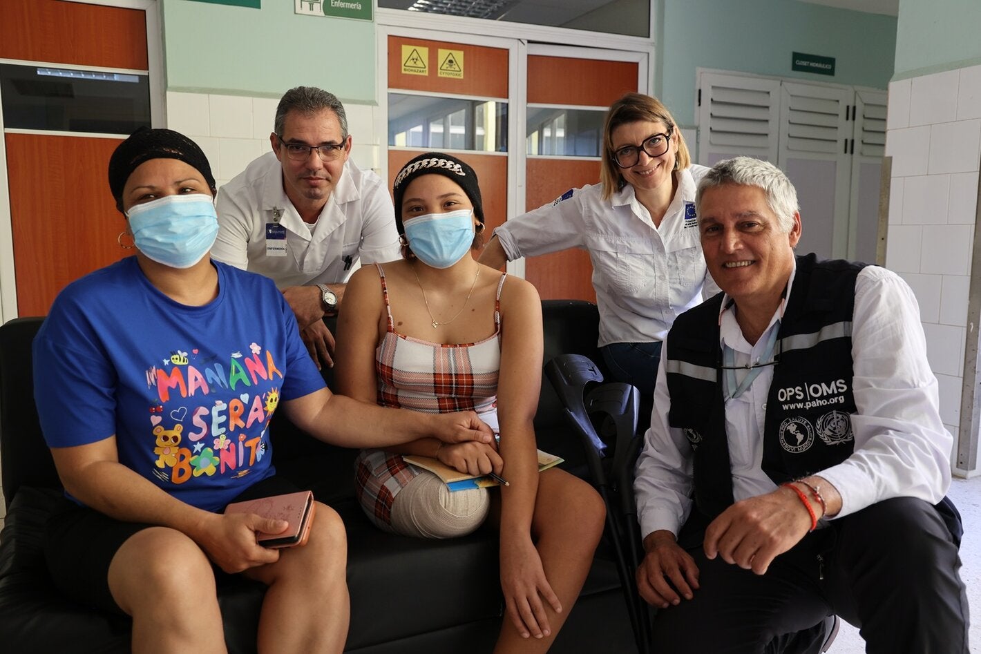 Visita de ECHO y OPS a sala de oncología en hospital pediátrico Juan Manuel Márquez