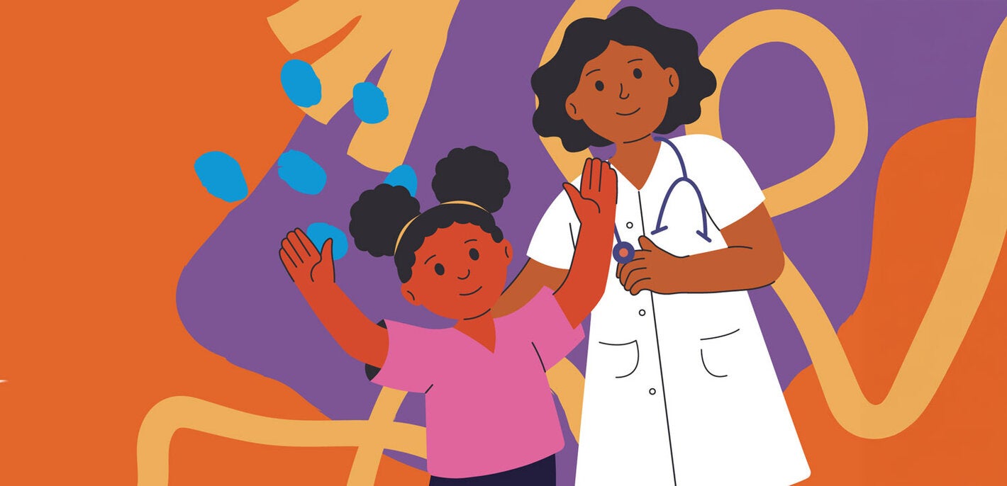 Una niña recibe atención médica