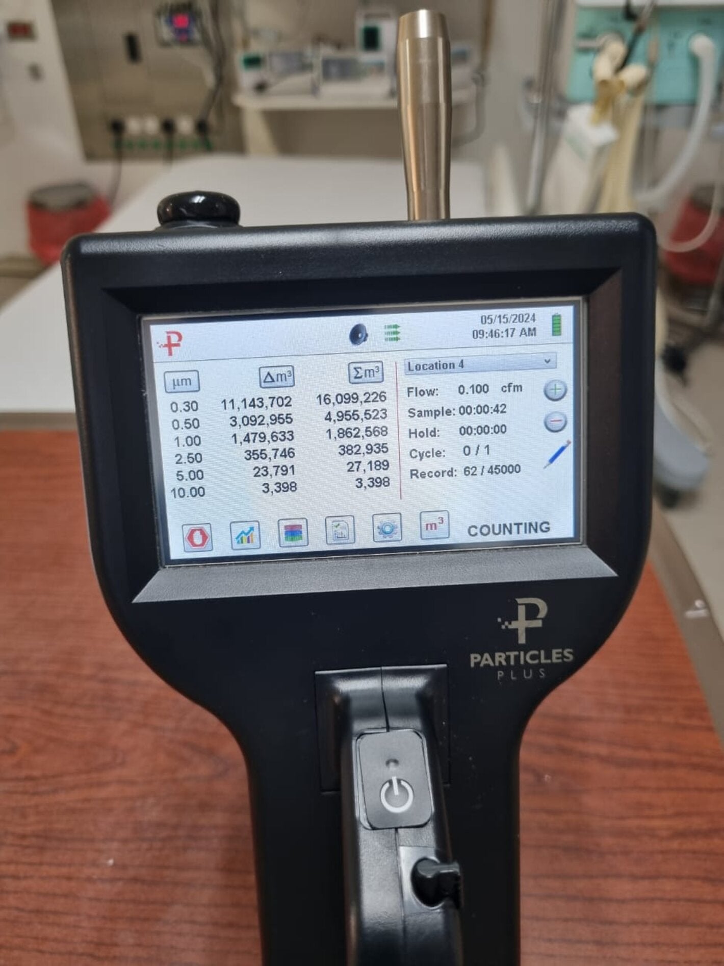 Medición de calidad del aire en un hospital
