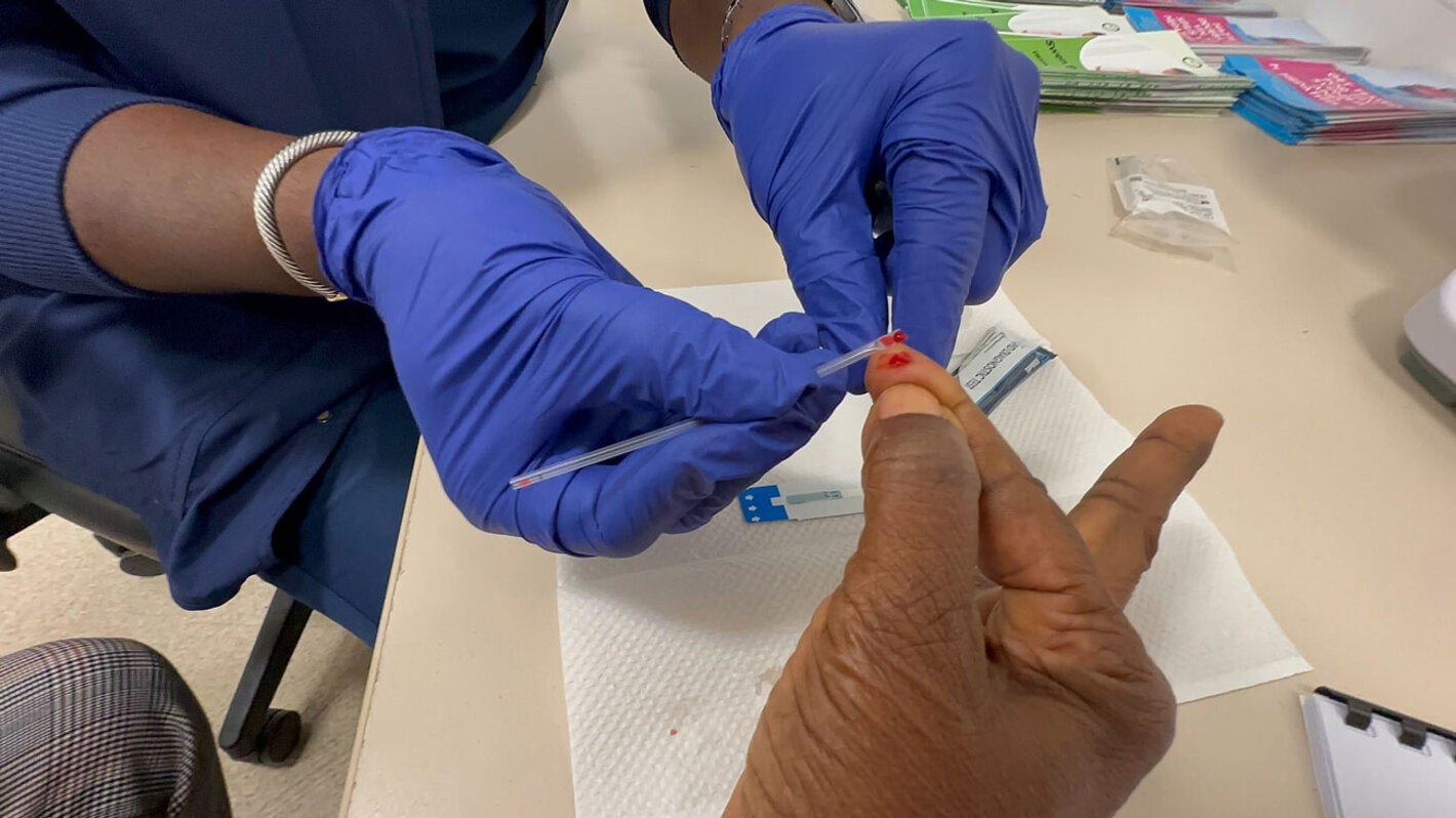 Mother being tested during pregnancy