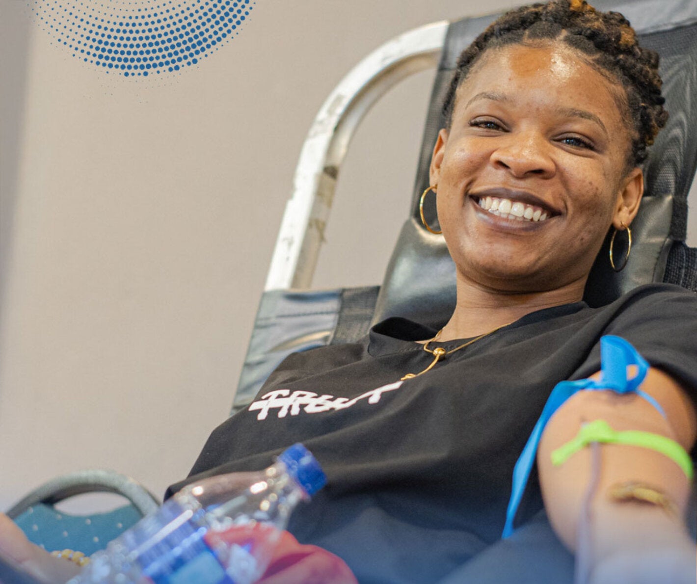 Woman donating blood