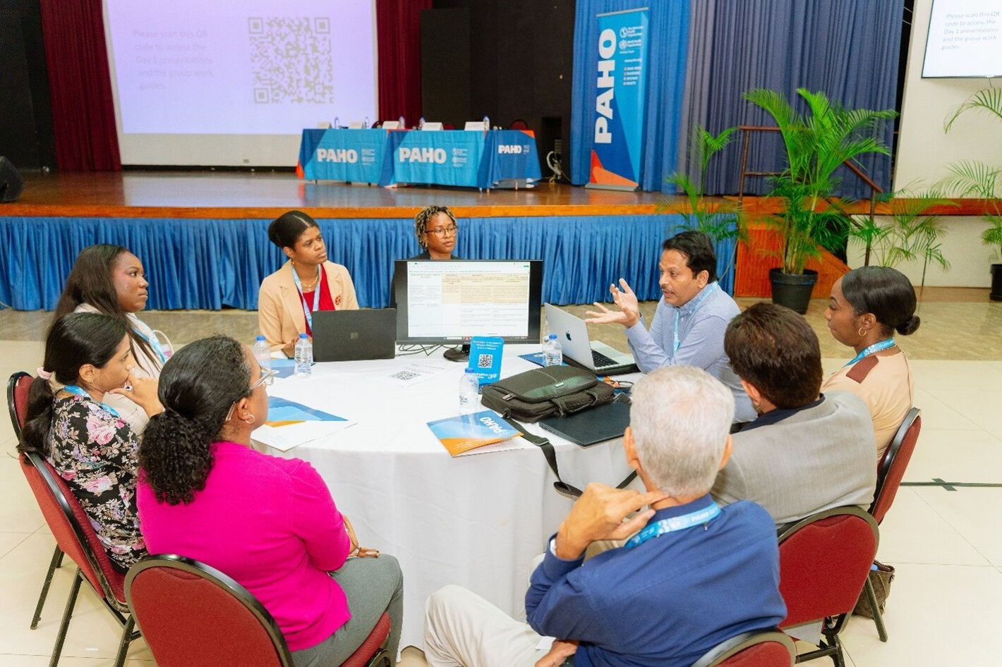 Participants in discussion during group work
