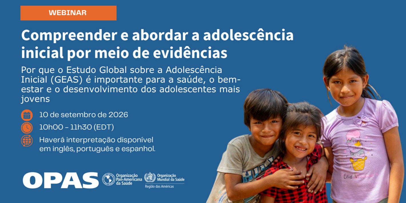 Crianças sorridentes - Webinar: Compreender e abordar a adolescência inicial por meio de evidências — Por que o Estudo Global sobre a Adolescência Inicial (GEAS) é importante para a saúde, o bem-estar e o desenvolvimento dos adolescentes mais jovens