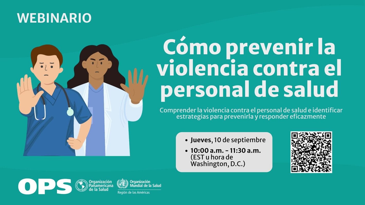 personal de salud con la mano levantada en señal de PARE