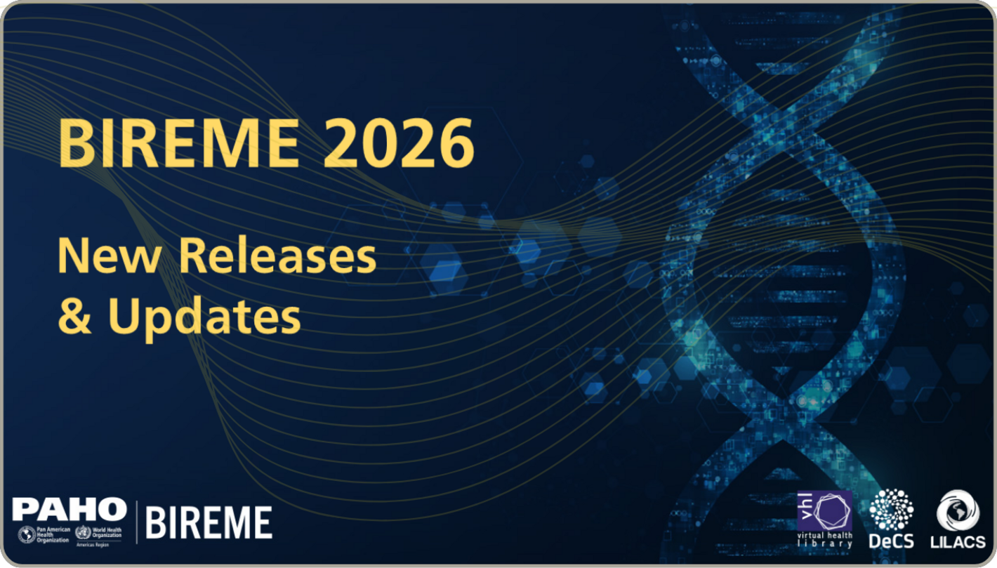 Banner for the “BIREME 2026: New Releases & Updates” series, featuring a DNA illustration and institutional logos.