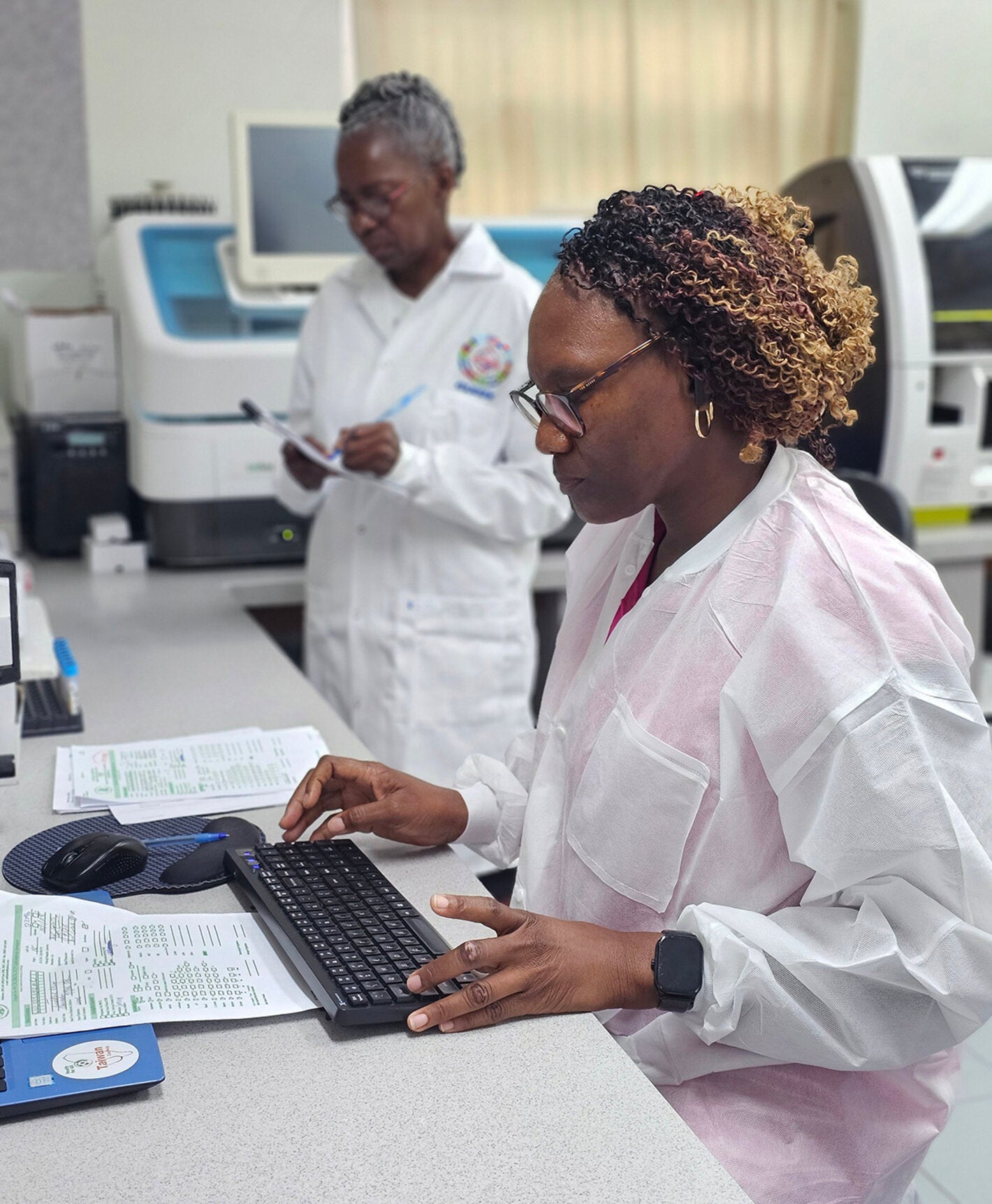 Two people in a laboratory