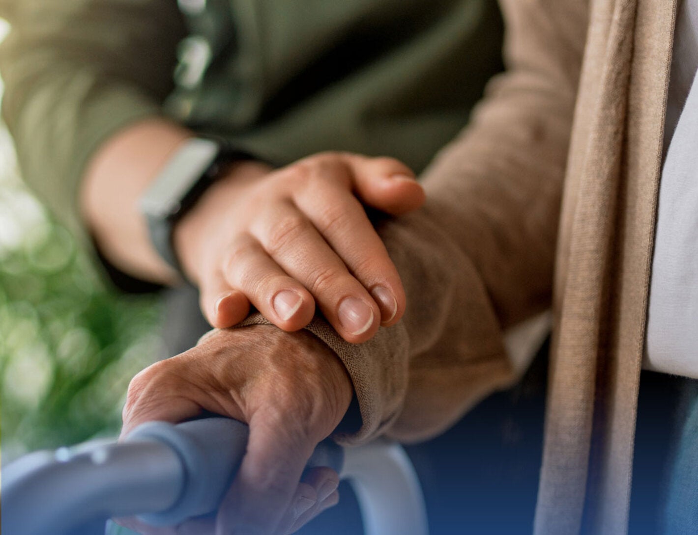 Care taker with an elderly person