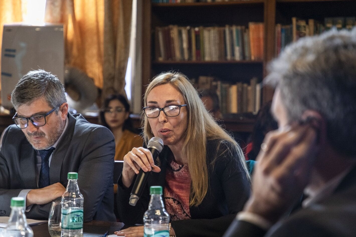 La representante de OPS/OMS en Argentina, Eva Jané Llopis, durante la reunión en el ANLIS-Malbrán. Foto: Gentileza ANLIS-Malbrán