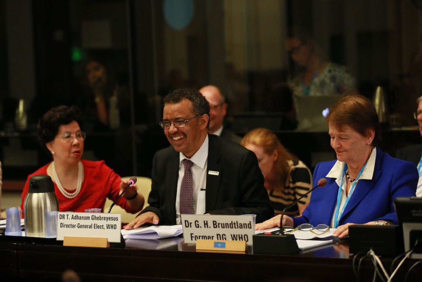 Tedros, Chan y Brundtland