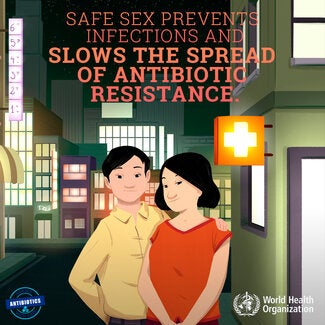 Social Media Postcard: Safe sex prevents infections and...