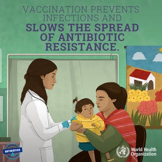 Social Media Postcard: Vaccination prevents infections and...