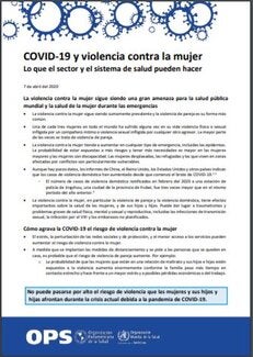 COVID-19 y violencia contra la mujer. Lo que el sector y el sistema de salud pueden hacer