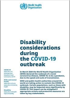 Disability considerations during the COVID-19 outbreak