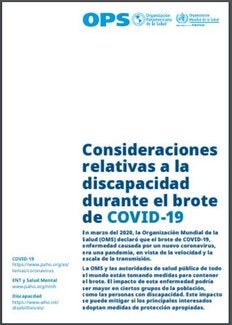 Consideraciones relativas a la discapacidad durante el brote de COVID-19