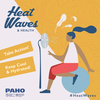 Social media card: Heatwave - Keep cool and hydrated