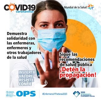 Tarjetas para redes sociales. Muestra solidariad con los trabajadores de salud.