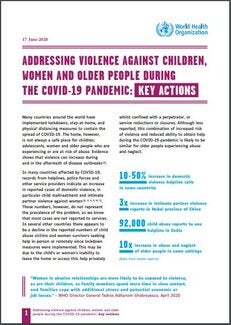 Addressing violence against children, women and older people during the COVID-19 pandemic: key actions