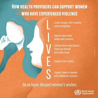 How can health providers support women who have experienced violence