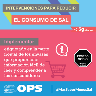Actúa para reducir el consumo de sal - Implementar etiquetado frontal