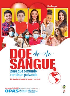 World Blood Donor Day 2021.  (Portuguese poster)