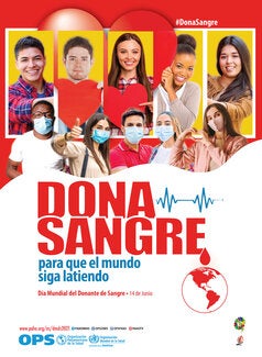 World Blood Donor Day 2021.  (Spanish poster)