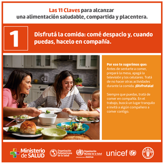 Clave 1. Disfrutá la comida: comé despacio y, cuando puedas, hacelo en campañía.