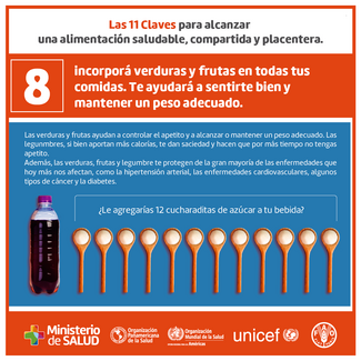 Clave 8. Incorporá verduras en todas tus comidas. Te ayudarás a sentirte bien y mantener un peso adecuado.