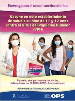 Afiche, Promoción de vacunación VPH en niñas de 11 y 12 años 