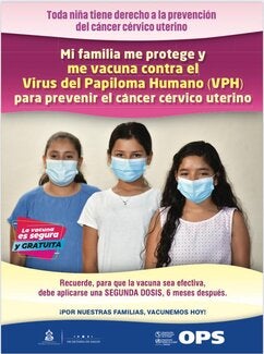 Afiche, Promoción de vacunación VPH en niñas de 11 y 12 años 