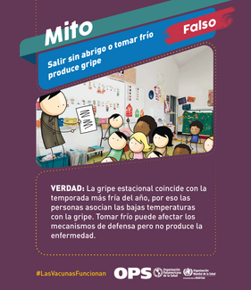 MITO 6: Salir sin abrigo o tomar frío produce gripe. FALSO!