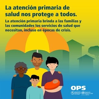 Tarjeta para redes sociales - La atención primaria de salud nos protege a todos