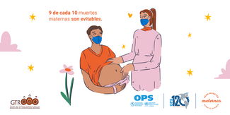Tarjeta de Twitter: Cero muertes maternas. Evitar lo evitable.