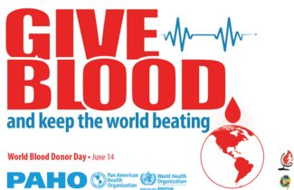 Día Mundial del Donante de Sangre 2021 (sticker - pegatina en inglés)