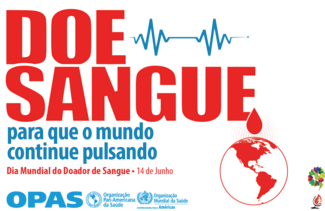 Día Mundial del Donante de Sangre 2021 (sticker - pegatina en portugués)