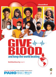 Día Mundial del Donante de Sangre 2021. No. 1 (póster en inglés)