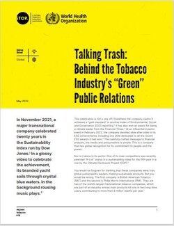 Talking Trash: Behind the Tobacco Industry’s “Green” Public Relations