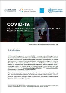 COVID-19: Protecting Children from Violence, Abuse and Neglect in the Home