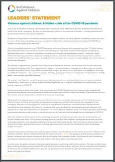 Joint Leaders' statement - Violence against children: A hidden crisis of the COVID-19 pandemic