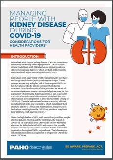 Managing People with Chronic Kidney Disease during COVID-19: Considerations for Health Providers, 3 June 2020
