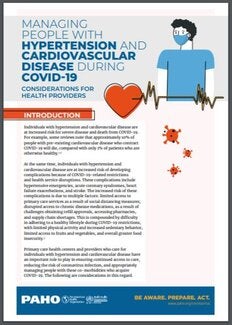 Managing People with Hypertension and Cardiovascular Disease during COVID-19: Considerations for Health Providers, 3 June 2020