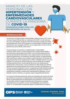 Manejo de las personas con hipertensión y enfermedades cardiovasculares durante la pandemia de COVID-19, 3 de junio del 2020