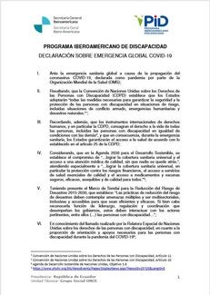 PID: Declaración sobre emergencia global COVID-19