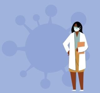 Illustration of a female health workers