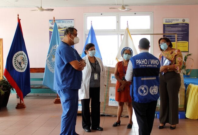 PAHO handover of patient ventilator to KHMHA