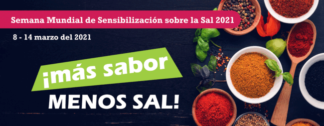 Banner horizontal de la Semana Mundial de Sensibilización sobre la Sal