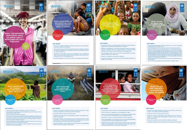 Mosaic with 8 of the covers of the policy briefs