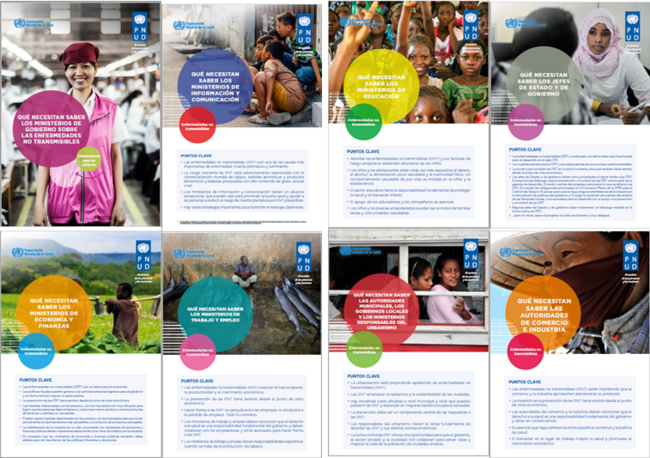 Mosaico con 8 de los folletos de orientación sobre ENT