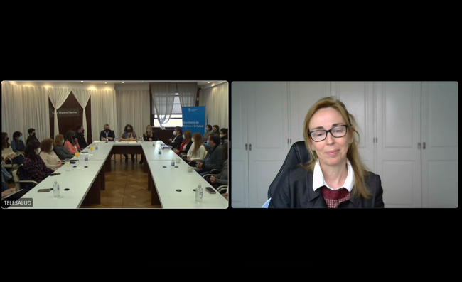 La representante de OPS/OMS en Argentina, Eva Jané Llopis, durante la presentación.