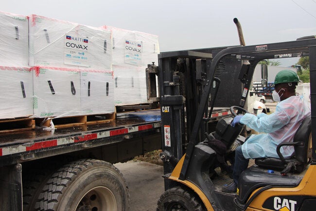 Arrival of vaccines to Haiti