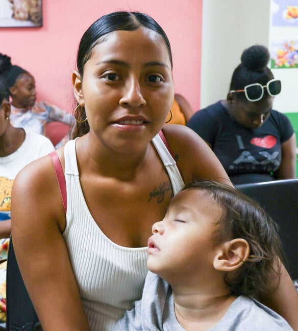 Mother with child at the clinic